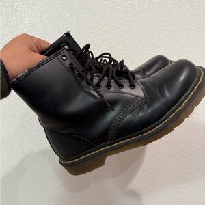 Black leather Dr. Martens boots